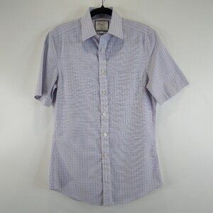 Charles Tyrwhitt Short Sleeve Slim Fit Non-iron Button Down Shirt Size 14.5